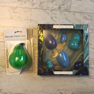 Makeup Blender Beauty Sponges 6 Pack & Pear Blender Travel Case Gift Set